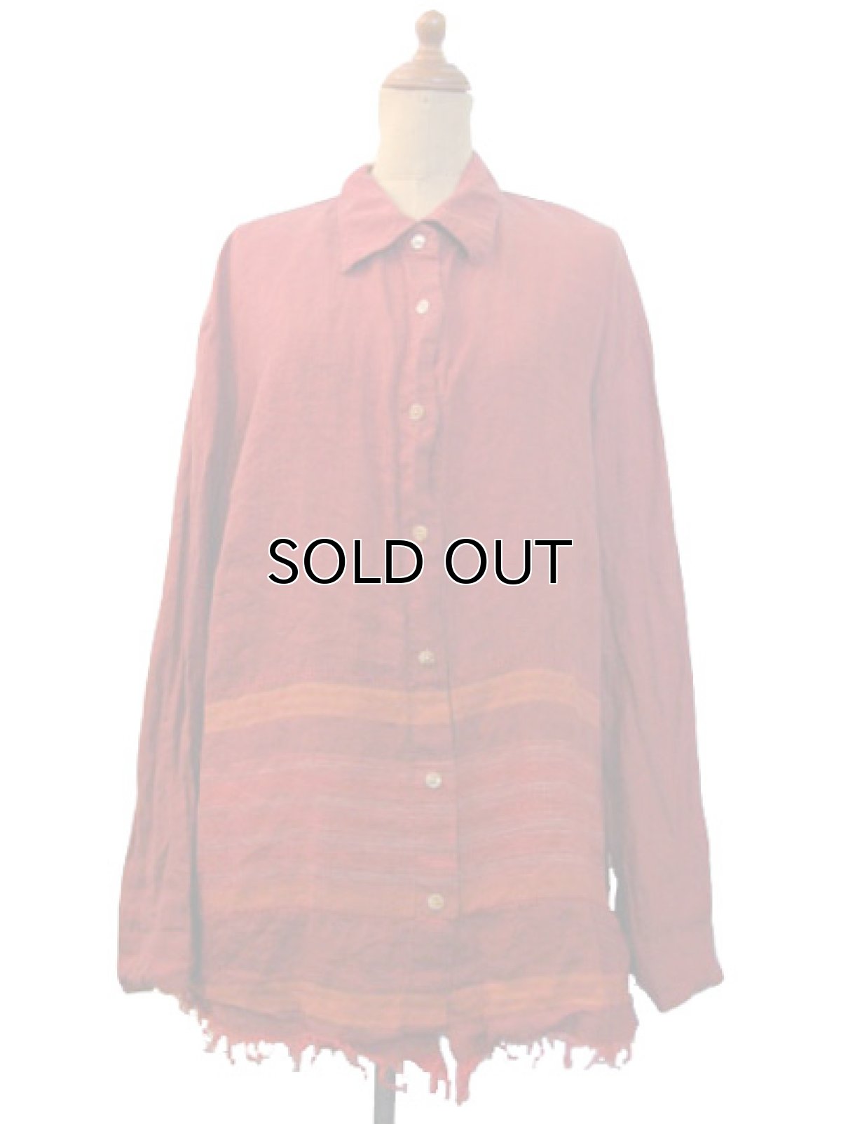 画像2: "Garnet Hill  L/S Design Linen Shirts  size M - L  (表記 18) (2)