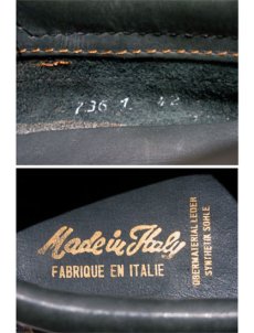 画像3: 1980's made in Italy Two-Tone Leather Deck Shoes　GREEN / BLACK　size 9 (3)