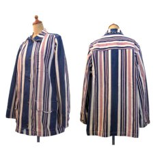 画像3: Ralph Lauren "LAUREN JEANS" Multi Stripe Coverall  Nat / Indigo / Red　size M - L (表記 L) (3)