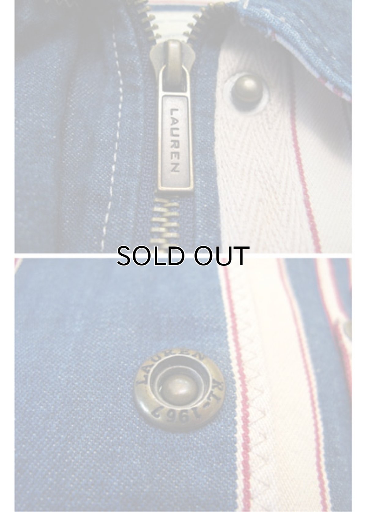 画像4: Ralph Lauren "LAUREN JEANS" Multi Stripe Coverall  Nat / Indigo / Red size M - L (表記 L) (4)