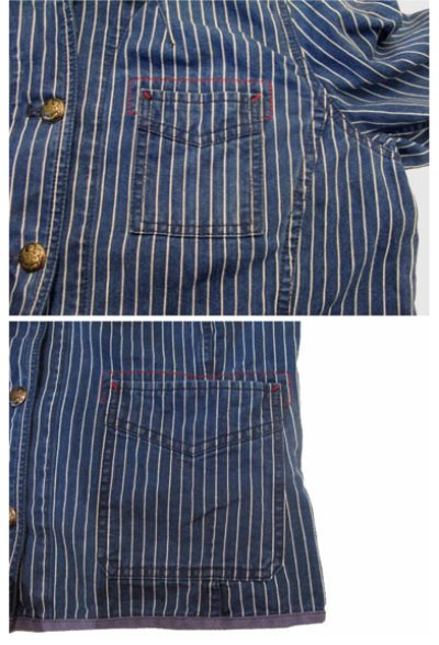画像3: "Ralph Lauren" Indigo Stripe Cotton Coverall  Indigo / White　size S (表記 L)