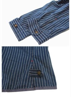 画像4: "Ralph Lauren" Indigo Stripe Cotton Coverall  Indigo / White　size S (表記 L) (4)