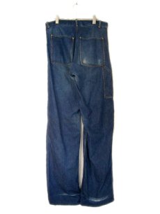 画像2: 1950's "CROWN" Denim Painter Pants　size 34.5 inch (表記 なし) (2)