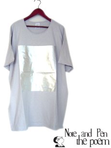 画像1: "ポエムのTee"  半袖ビッグT　 " 四角 "　 ICE GREY / SILVER　size XXL (1)