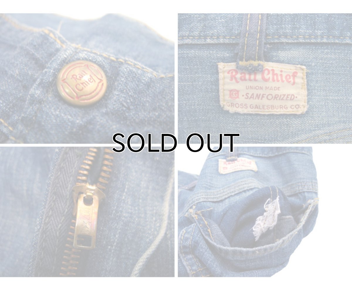 画像4: 1950's "Rail Chief" Denim Painter Pants　size w 34.5 inch (表記 なし) (4)