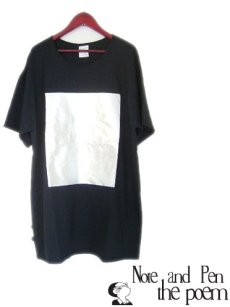 画像1: "ポエムのTee"  半袖ビッグT　 " 四角 "　 BLACK / SILVER　size  XL (1)