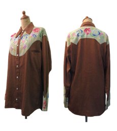 画像2: 1970's Embroidery Western Shirts　size S - M  (表記 無し) (2)