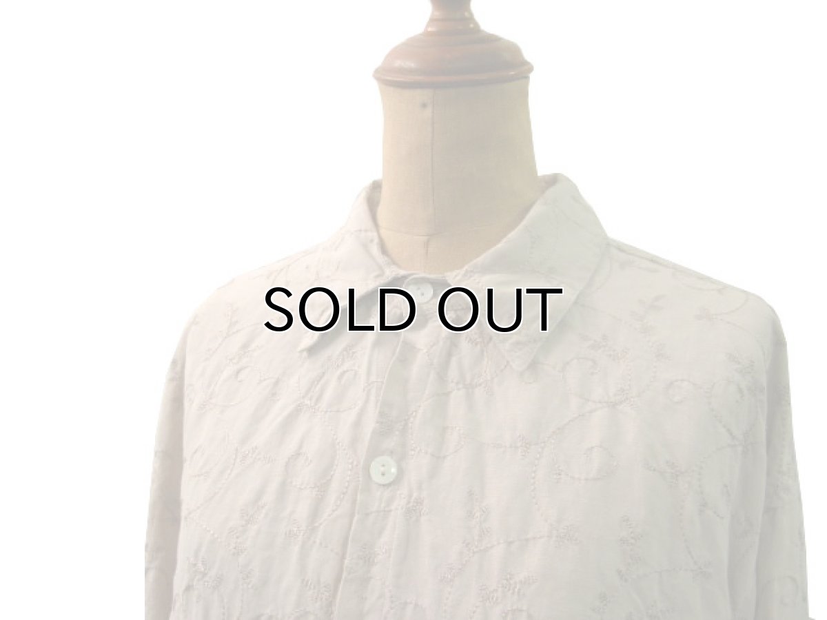 画像3: ~00's "CHICO'S DESIGN"  Silk / Linen Embroidery Shirts　ベージュ　size M  (表記 2) (3)