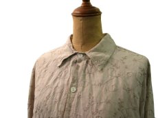 画像3: ~00's "CHICO'S DESIGN"  Silk / Linen Embroidery Shirts　ベージュ　size M  (表記 2) (3)