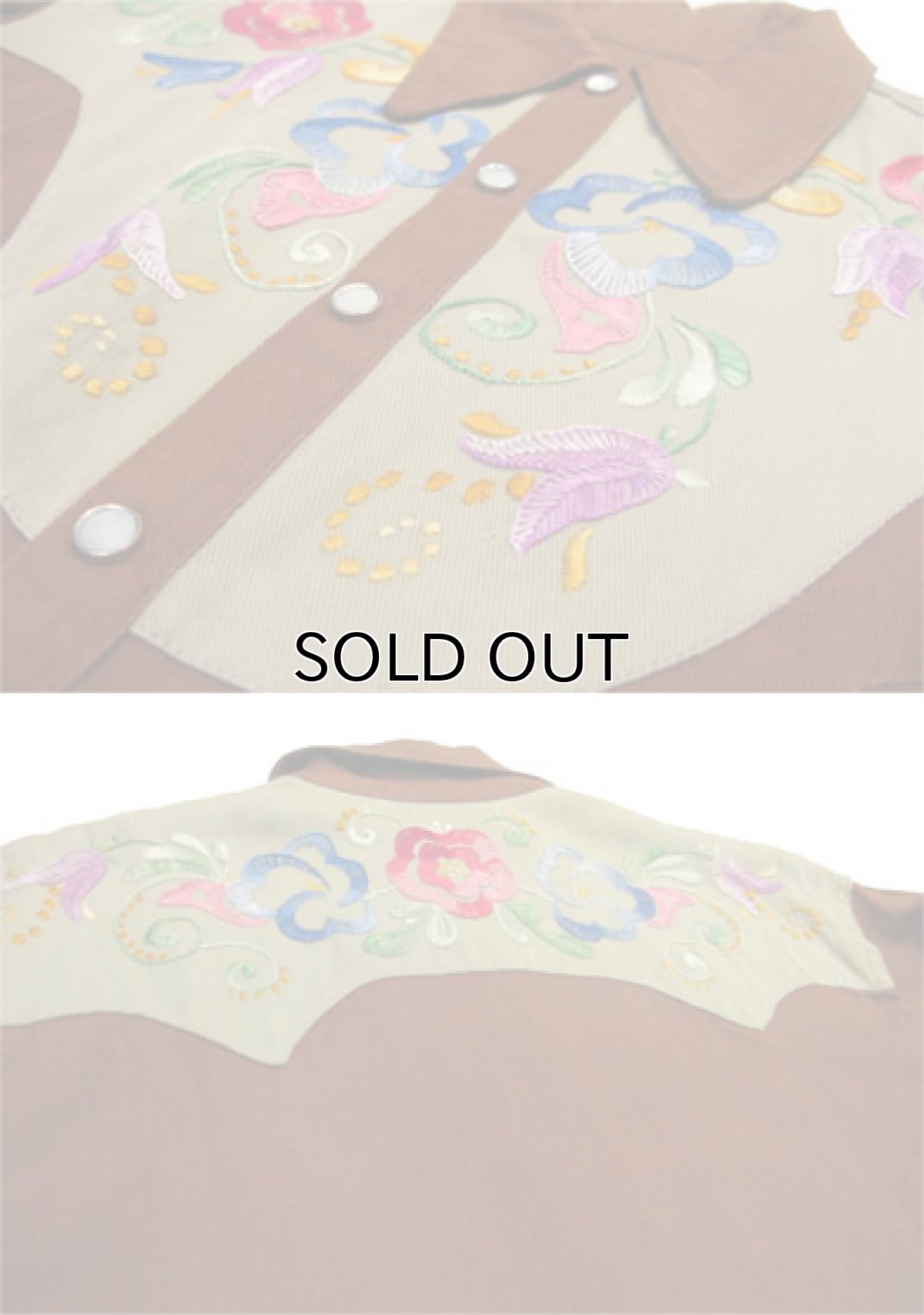 画像3: 1970's Embroidery Western Shirts　size S - M  (表記 無し) (3)