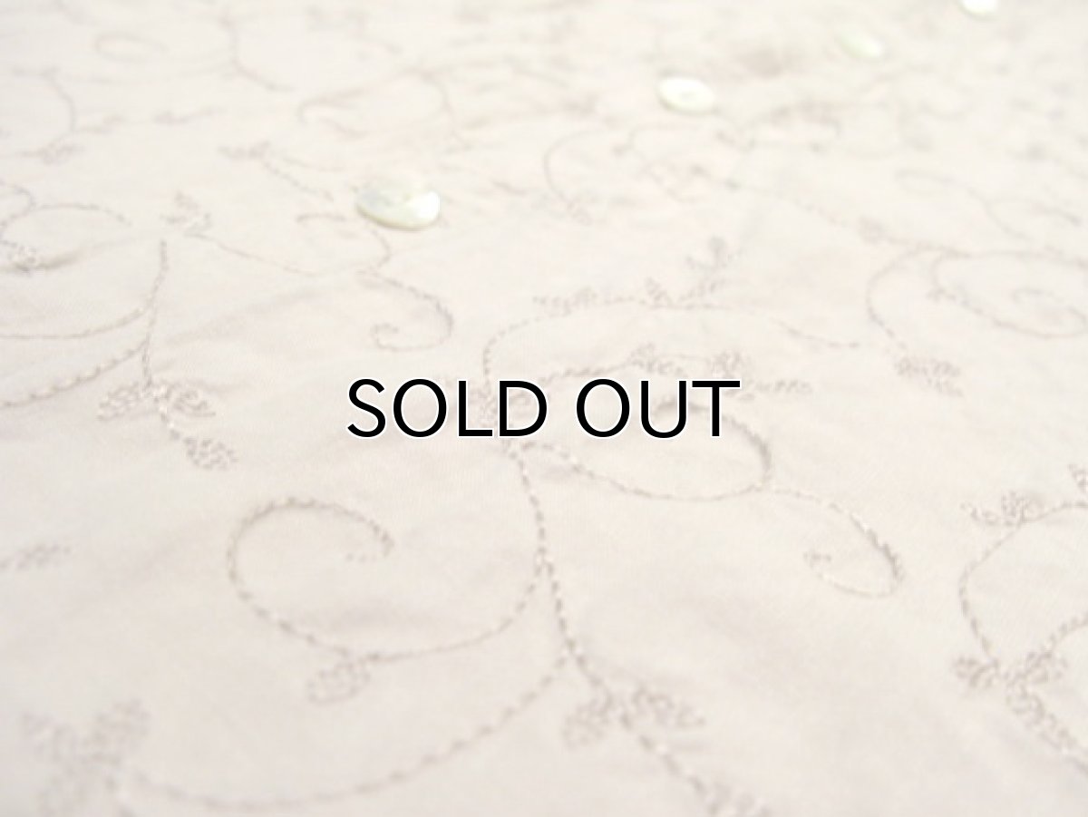 画像5: ~00's "CHICO'S DESIGN"  Silk / Linen Embroidery Shirts　ベージュ　size M  (表記 2) (5)