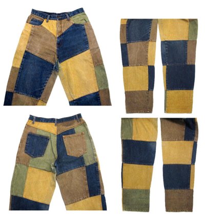 画像1: 1990's "PHILIP" Crazy Pattern Denim Pants　size 31.5 inch (表記 40)