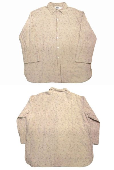 画像1: ~00's "CHICO'S DESIGN"  Silk / Linen Embroidery Shirts　ベージュ　size M  (表記 2)