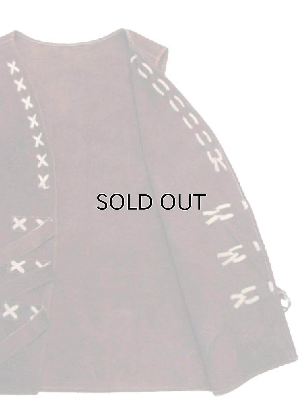 画像4: 1970's Suede Leather Vest  Brown　size L  (表記 無し) (4)