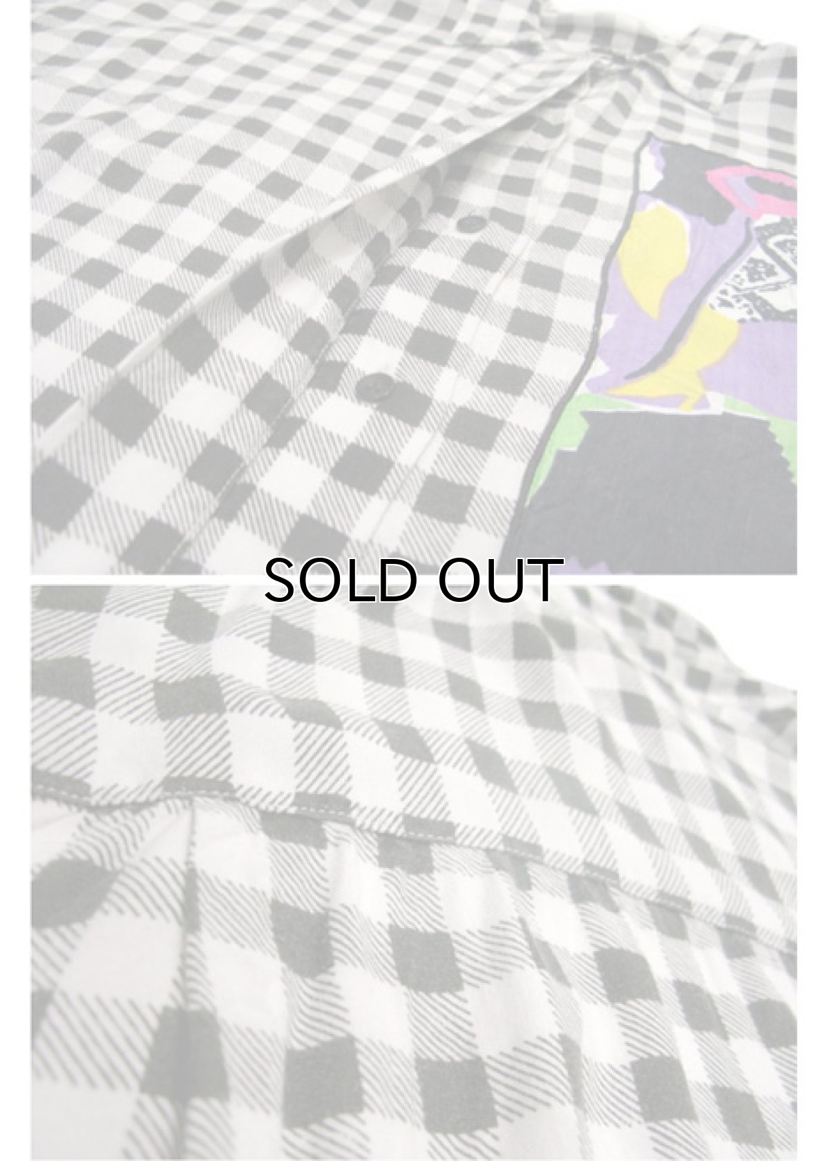 画像5: "MONALISA"  Rayon Check Design Shirts  Black / White size   (表記 ) (5)