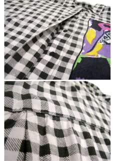 画像5: "MONALISA"  Rayon Check Design Shirts  Black / White　size   (表記 ) (5)