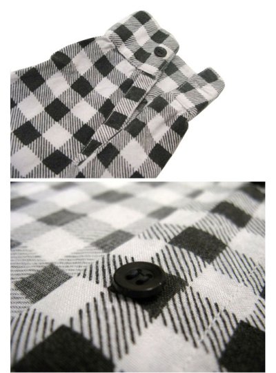 画像3: "MONALISA"  Rayon Check Design Shirts  Black / White　size   (表記 )