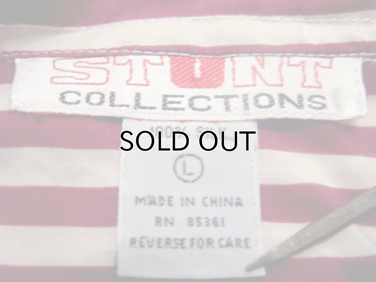 画像5: "STUNT"  Stripe Silk Shirts  Burgundy / White　size   (表記 ) (5)