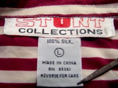 画像5: "STUNT"  Stripe Silk Shirts  Burgundy / White　size   (表記 ) (5)