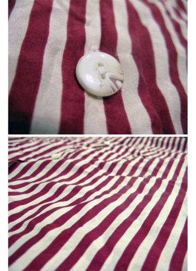 画像3: "STUNT"  Stripe Silk Shirts  Burgundy / White　size   (表記 )