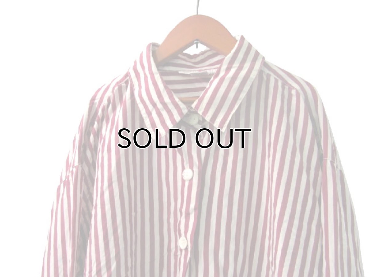 画像4: "STUNT"  Stripe Silk Shirts  Burgundy / White　size   (表記 ) (4)