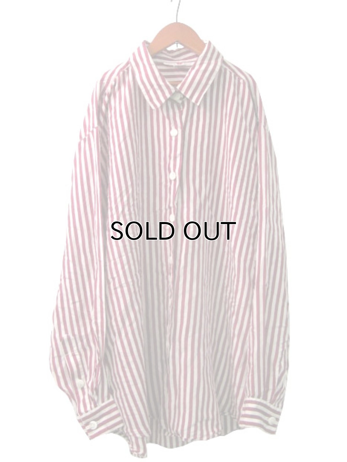 画像2: "STUNT"  Stripe Silk Shirts  Burgundy / White　size   (表記 ) (2)