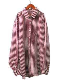 画像2: "STUNT"  Stripe Silk Shirts  Burgundy / White　size   (表記 ) (2)
