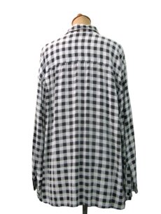 画像3: "MONALISA"  Rayon Check Design Shirts  Black / White　size   (表記 ) (3)