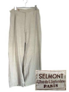 画像1: ~1950's " SELMONT" French Pure Linen Golf Trousers w ~ 33 1/2 inch (1)