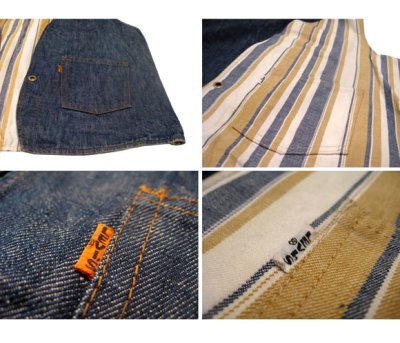 画像1: 1970's "LEVI'S" Reversible Vest　Big "E"　DENIM / STRIPE　size L  (表記 無し)