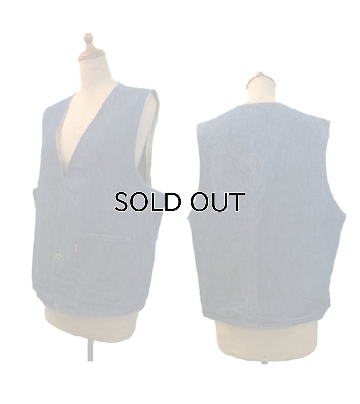 画像3: 1970's "LEVI'S" Reversible Vest　Big "E"　DENIM / STRIPE　size L  (表記 無し) (3)