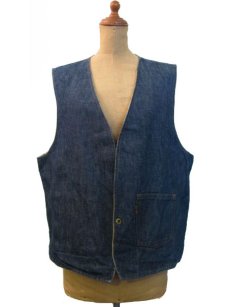 画像2: 1970's "LEVI'S" Reversible Vest　Big "E"　DENIM / STRIPE　size L  (表記 無し) (2)