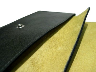 画像1: "JUTTA NEUMANN" Leather Wallet "the Waiter's Wallet"  color : GREEN / YELLOW 財布 ONE SIZE
