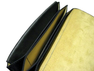 画像2: "JUTTA NEUMANN" Leather Wallet "the Waiter's Wallet"  color : GREEN / YELLOW 財布 ONE SIZE