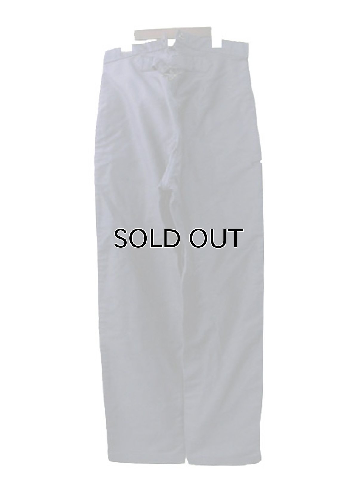 画像2: 1930~40's French Blue Moleskin Work Trousers　size w 30 ~ 31.5 inch (表記 42) (2)