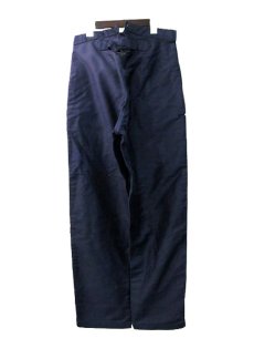 画像2: 1930~40's French Blue Moleskin Work Trousers　size w 30 ~ 31.5 inch (表記 42) (2)