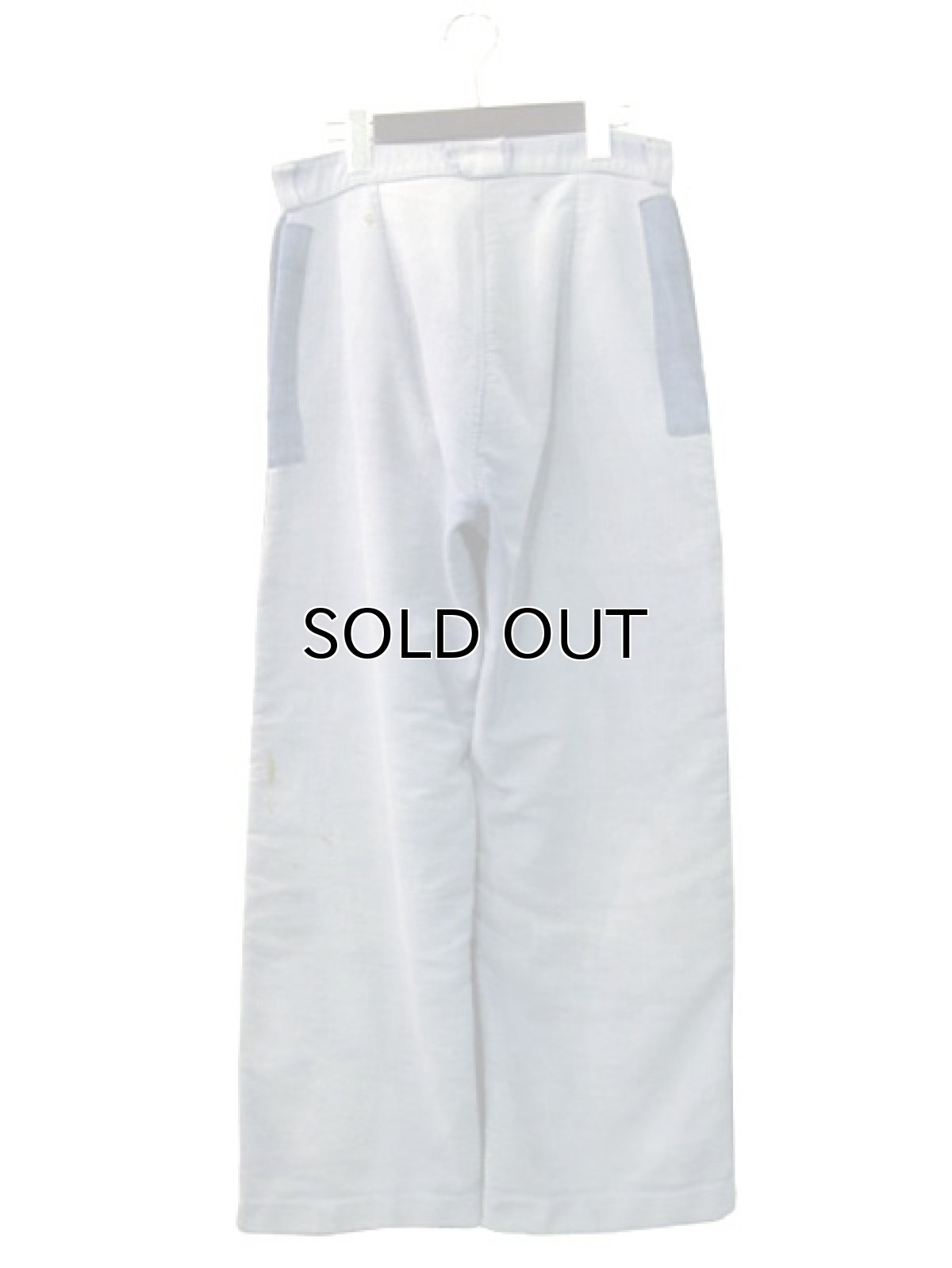 画像2: ~1950's French Patched Blue Moleskin Work Trousers　size w 31 inch (表記 不明) (2)