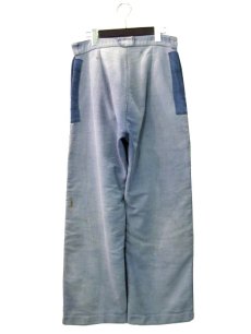 画像2: ~1950's French Patched Blue Moleskin Work Trousers　size w 31 inch (表記 不明) (2)