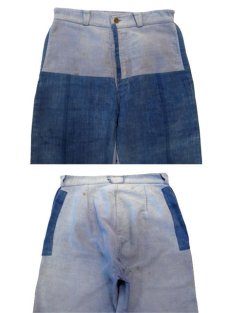 画像3: ~1950's French Patched Blue Moleskin Work Trousers　size w 31 inch (表記 不明) (3)