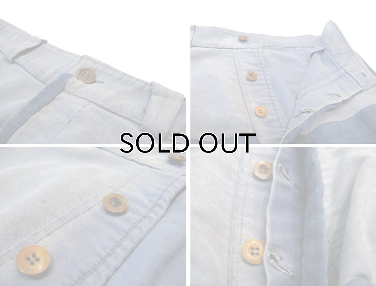 画像4: ~1950's French Patched Blue Moleskin Work Trousers　size w 31 inch (表記 不明) (4)