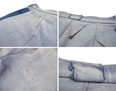 画像2: ~1950's French Patched Blue Moleskin Work Trousers　size w 31 inch (表記 不明)
