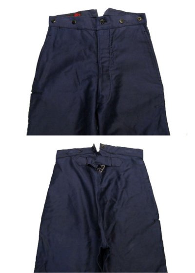 画像1: 1930~40's French Blue Moleskin Work Trousers　size w 30 ~ 31.5 inch (表記 42)