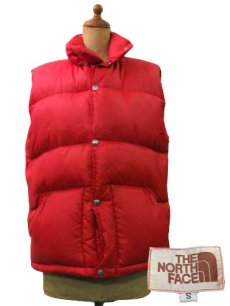 画像1: 1970-80's "THE NORTH FACE" RIP STOP Down Vest  RED　size S - M  (表記 S) (1)