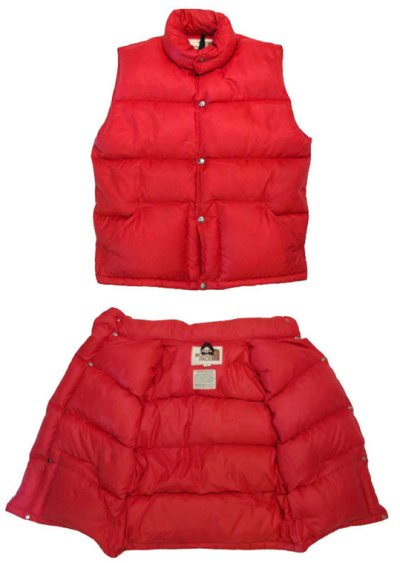 画像1: 1970-80's "THE NORTH FACE" RIP STOP Down Vest  RED　size S - M  (表記 S)