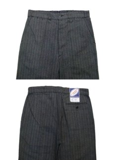 画像2: 1960's French Cotton Stripe Work Trousers Dead Stock "Salt and Pepper"　size w 33 inch (表記 42) (2)