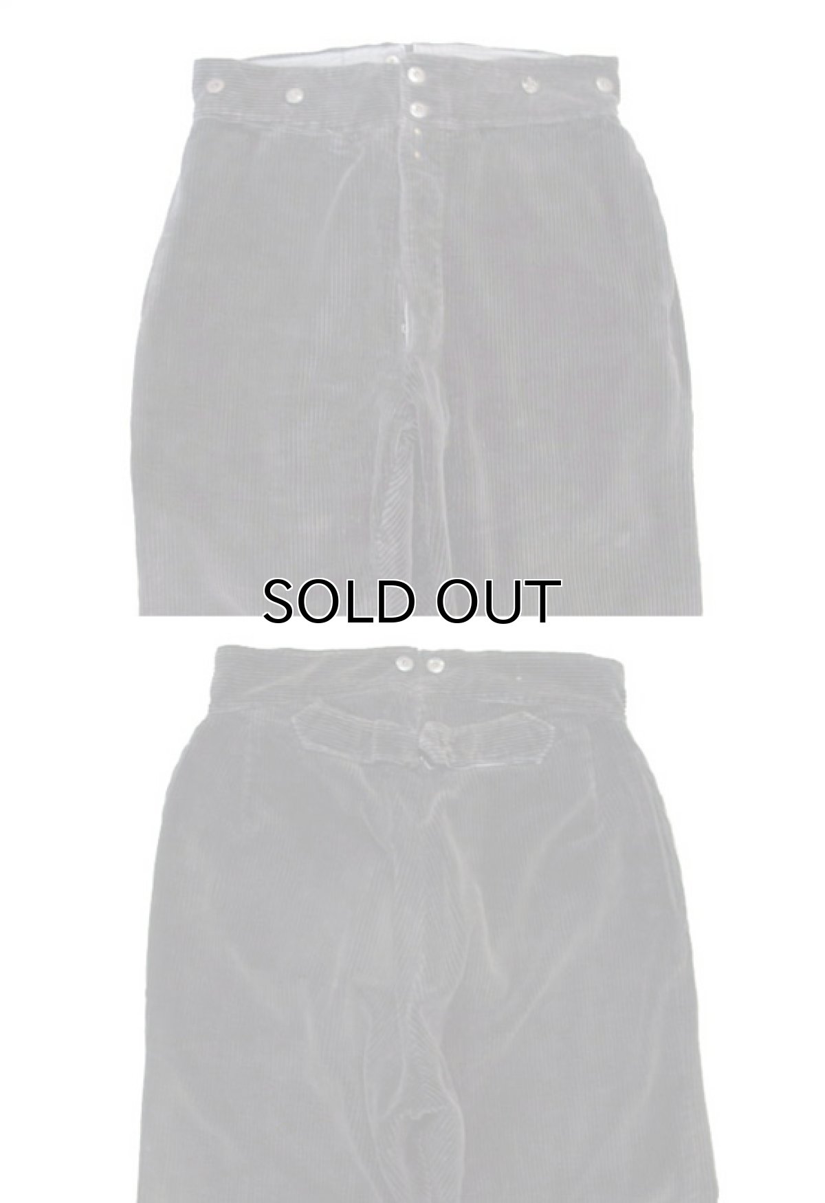 画像3: 1940-50's French "Le Favori " Cotton Corduroy Work Trousers  BLACK　size w 32 ~ 33 inch (表記 不明) (3)