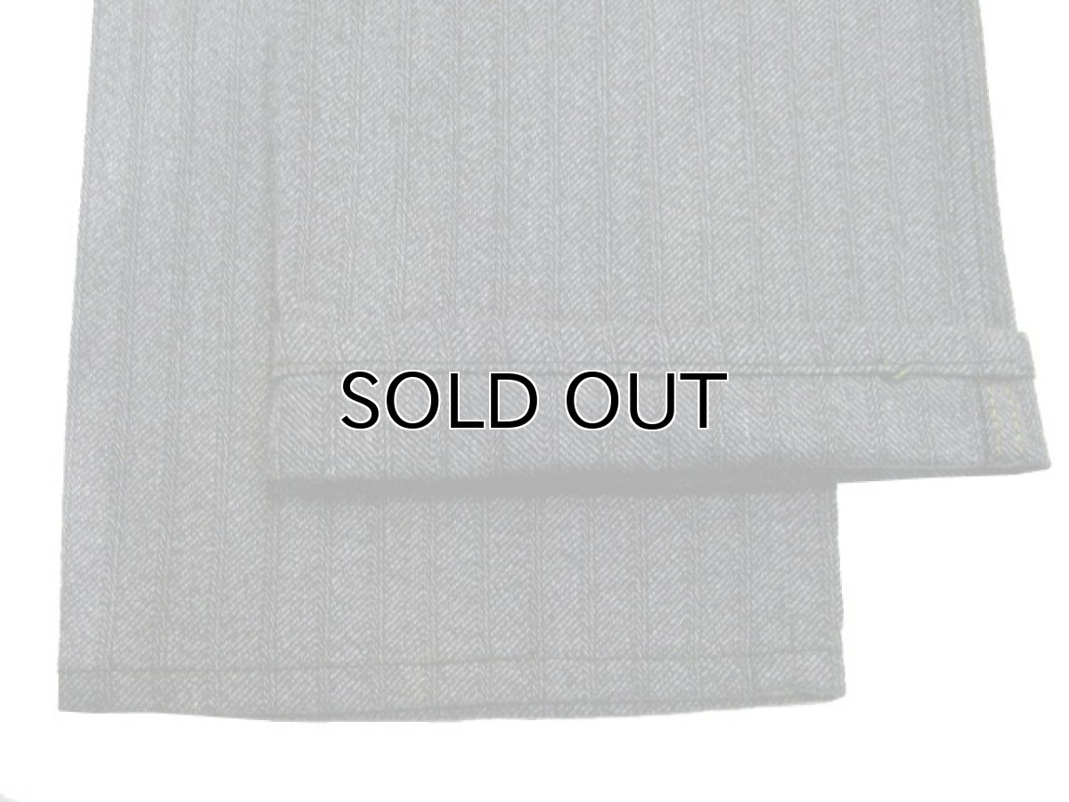 画像3: 1960's French Cotton Stripe Work Trousers Dead Stock "Salt and Pepper"　size w 33 inch (表記 42) (3)