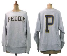 画像2: 1980's "champion" Reverse Weave "PEDDIE"  Grey 両面染み込み　size S - M  (表記 MEDIUM) (2)