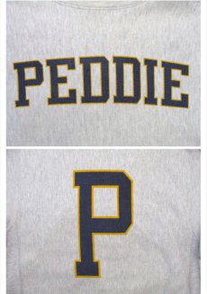 画像3: 1980's "champion" Reverse Weave "PEDDIE"  Grey 両面染み込み　size S - M  (表記 MEDIUM) (3)