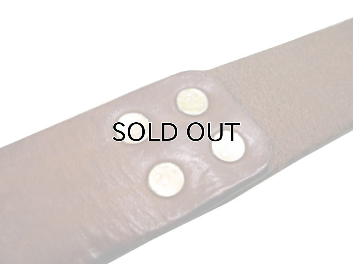 画像4: OLD Double Ring Leather Belt　BROWN　size　33 inch (4)